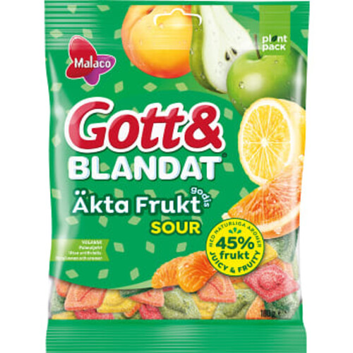 Godispåse Äkta Frukt Sour Gott & Blandat 180g Malaco