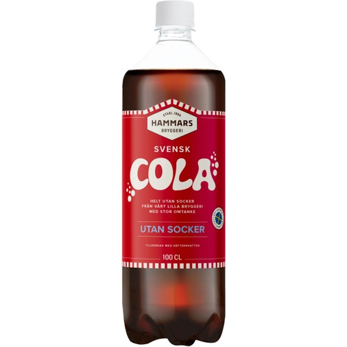 Läsk Cola Svensk Sockerfri 1l Hammars Bryggeri