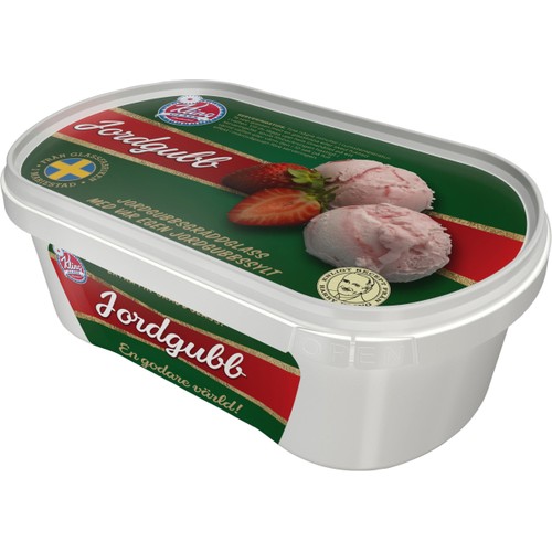 Jordgubbsgräddglass 500ml Kling Glass