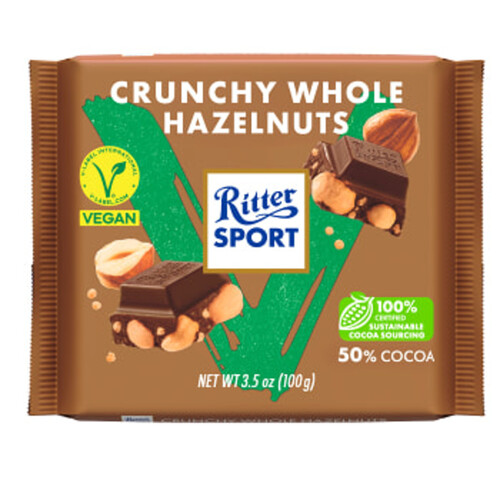 Chkladkaka Crunchy Whole Hazelnut Vegan 100g Ritter