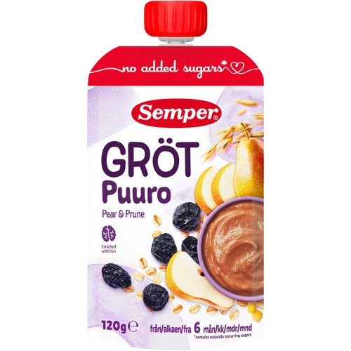 Gröt Päron & Katrinplommon 6m 120g Semper