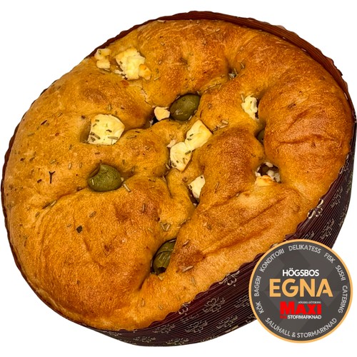 Focaccia Med Feta, Oliver & Tomat 300g Högsbo Bageri