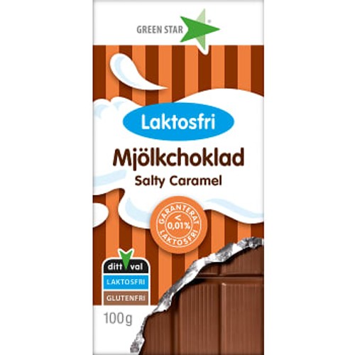Mjölkchoklad Salty Caramel Laktosfri 100g Greenstar