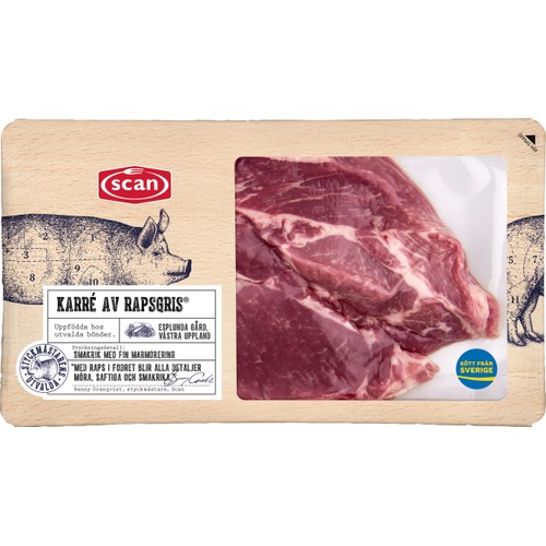 Karré Färsk av rapsgris 300g Scan