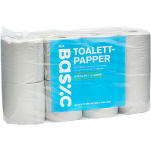 Toalettpapper 8-p Miljömärkt ICA Basic