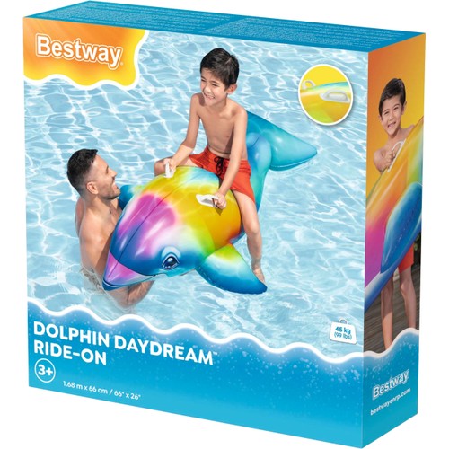 Badleksak Regnbågsdelfin 168x66cm Bestway