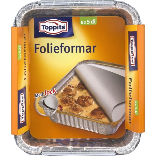 Folieformar med lock 5dl 8-p Toppits
