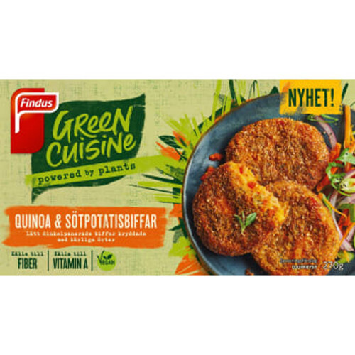 Quinoa- & Sötpotatisbiffar Green Cuisine 270g Findus
