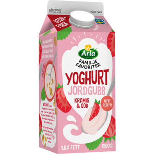 Yoghurt Familjefavoriter Jordgubb 1500g Arla®