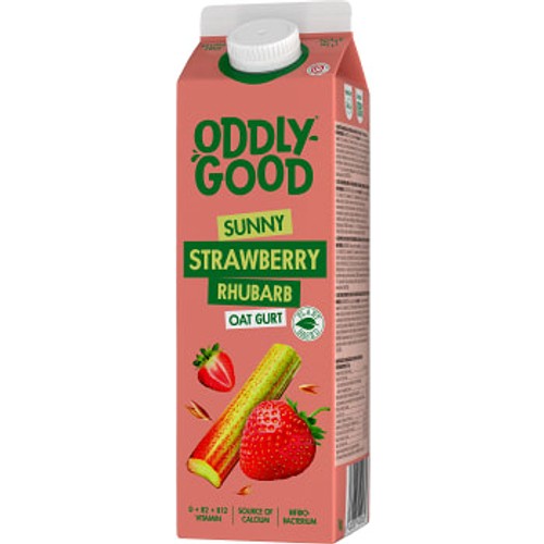 Havregurt Mellanmål Jordgubb Rabarber Glutenfri 1000g Oddlygood®