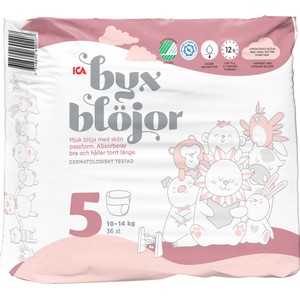 Byxblöjor Strl 5 10-14kg 36-p ICA