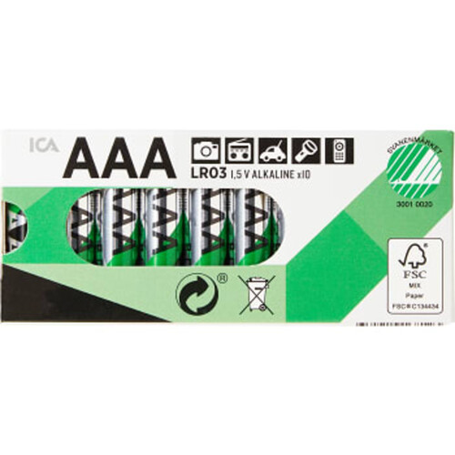 Batteri LR03 AAA 10-pack ICA