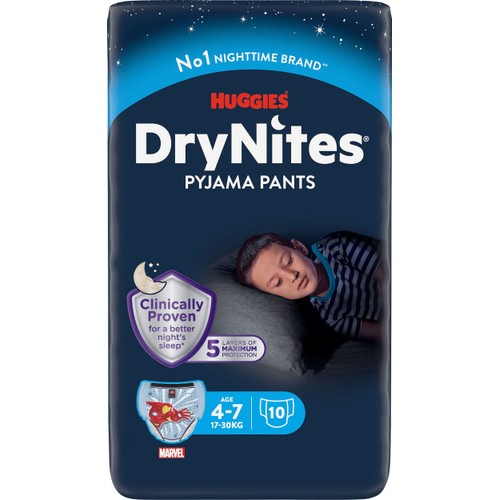 Nattbyxblöja Pojke 4-7 år 17-30kg 10-p DryNites