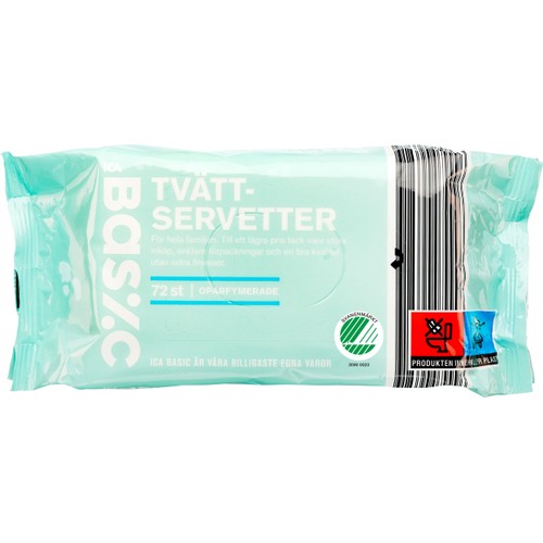 Babytvättservetter parfymfri 72-p ICA Basic