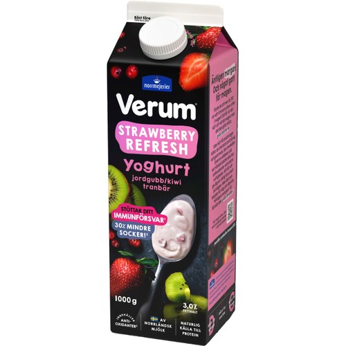 Yoghurt Strawberry Refresh 3% 1000g Verum