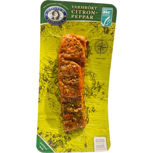 Regnbågslax Varmrökt Citronpeppar 125g Kosterfiskarn's