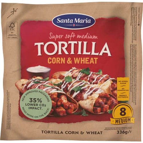 Tortilla Corn Wheat Medium 8-p 336g Santa Maria 