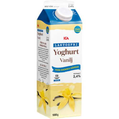 Vaniljyoghurt 2,4% Laktosfri 1l ICA
