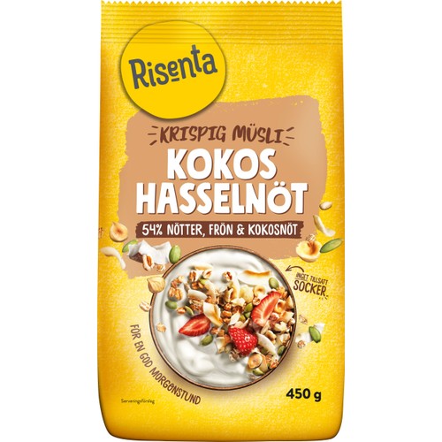 Krispig Müsli Kokos & Hasselnöt 450g Risenta