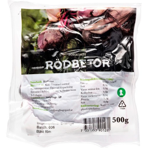 Förkokta klyftade Rödbetor 500g Klass 1