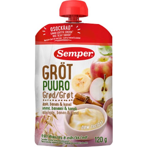 Gröt Äpple & kanel Från 6m 120g Semper
