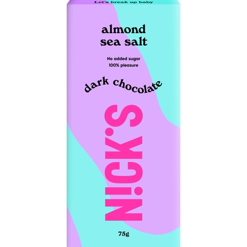 Chokladkaka Mörk Almond Sea Salt 75g Nick´s