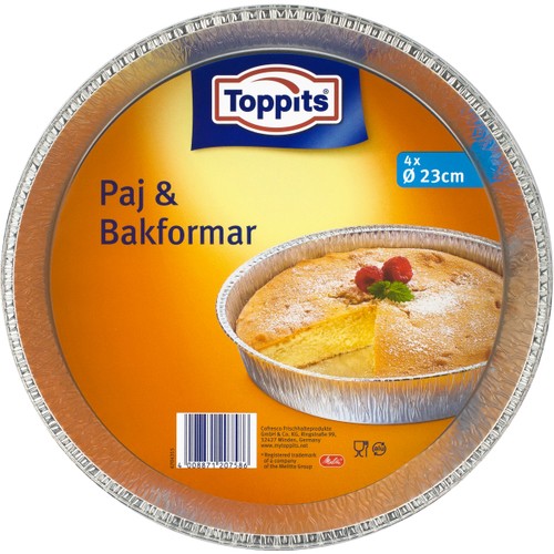 Paj & bakformar Runda 23cm 4-p Toppits