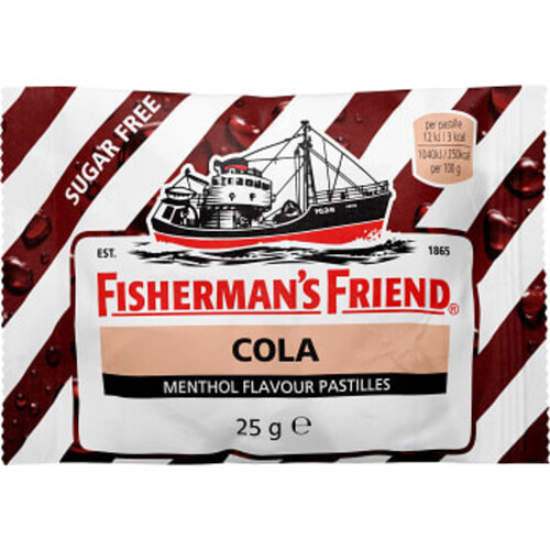Pastill Cola och Mentol SF 25g Fishermans