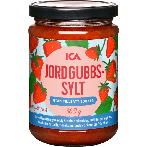 Jordgubbssylt utan tillsatt socker 360g ICA