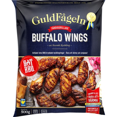 Buffalo wings hot BBQ Fryst 500g Guldfågeln