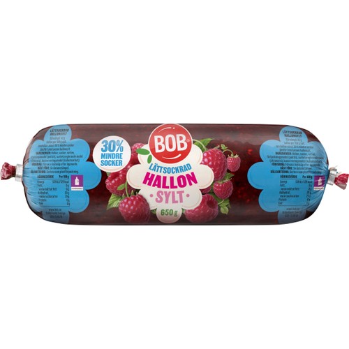 Hallonsylt Lättsockrad 650g BOB