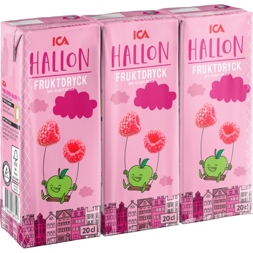 Fruktdryck Hallon 3-p 20cl ICA