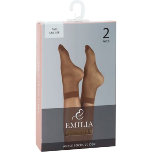 Ankelsocka Tan One size 20den 2-p Emilia