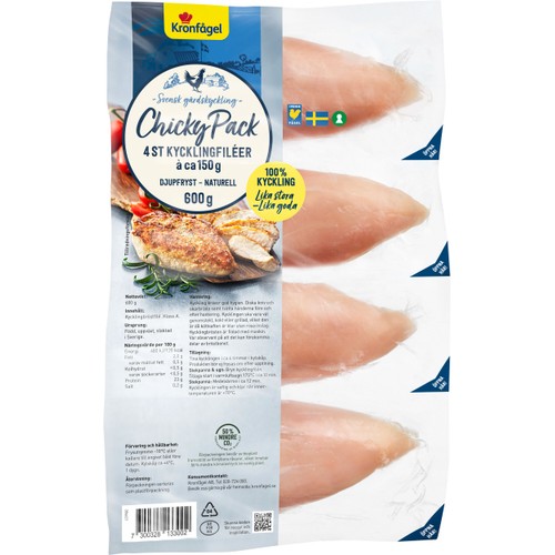 ChickyPack Kycklingfilé 600g Kronfågel