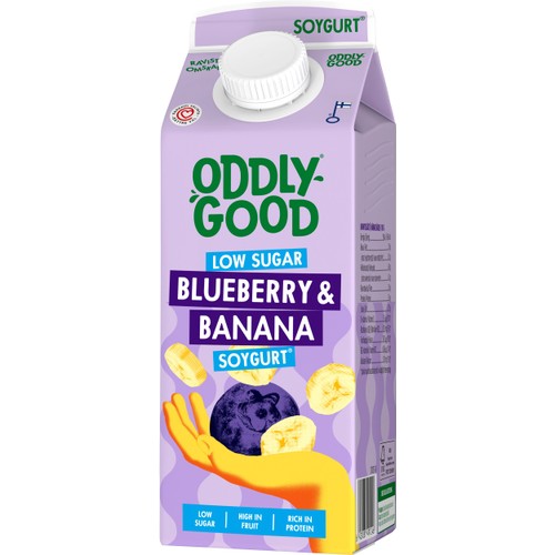 Sojamellanmål Sojagurt Blåbär & Banan lättsockrad 1,8% 750g Oddlygood®