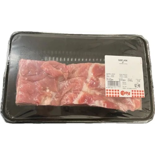 Sidfläsk i bit 1000g Citys
