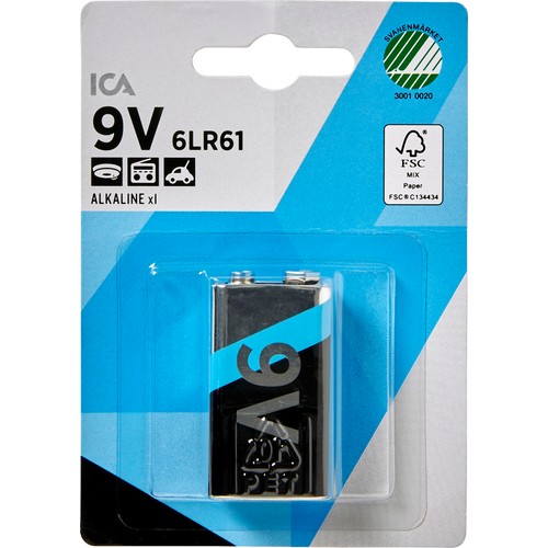 Batteri 9V 6LR61 1-p ICA