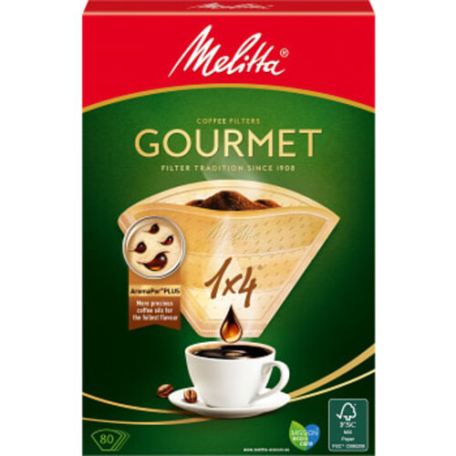 Kaffefilter Gourmet 1x4 80-p Miljömärkt Melitta