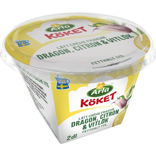 Crème fraiche Lätt Dragon Citron & Vitlök 11% 200ml Arla Köket®