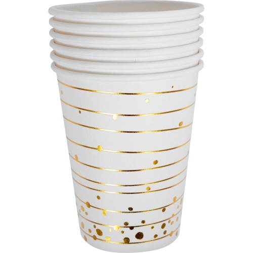 Mugg vit guldfolie 6p Pictura