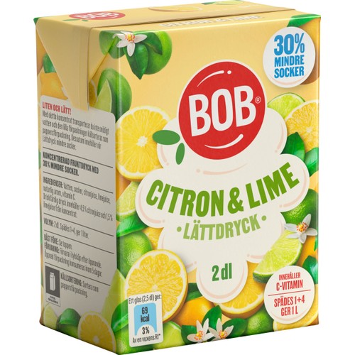 Lättdryck Citron & lime Koncentrat 2dl BOB