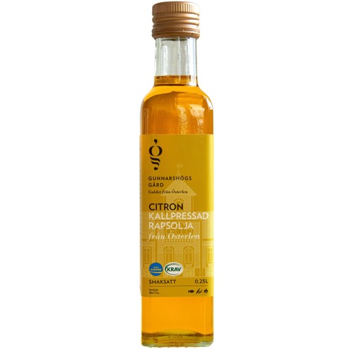 Kallpressad Rapsolja Citron KRAV 250ml Gunnarshögs Gård