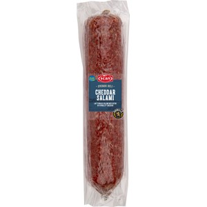 Cheddarsalami i skivor ca 3g Scan
