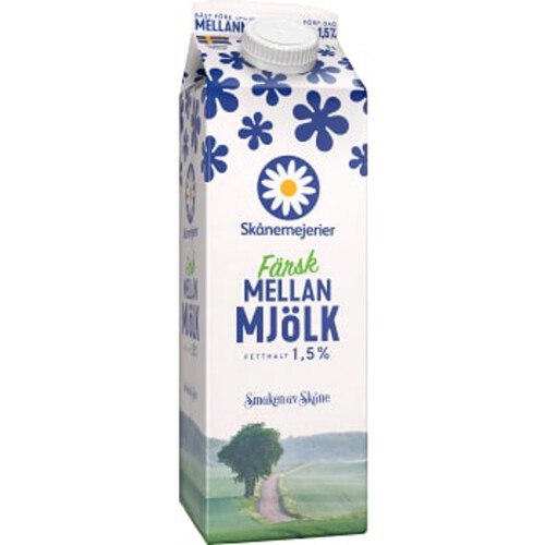 Mellanmjölk 1,5% 1l Skånemejerier