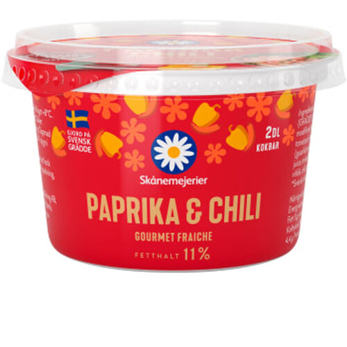 Crème fraiche Lätt Paprika & Chili 11% 2dl Skånemejerier