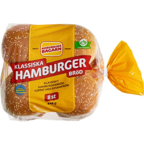 Hamburgerbröd 8-p 448g Korvbrödsbagarn