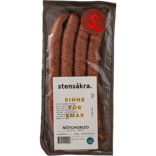Nötchorizo 92% Kötthalt 320g Stensåkra