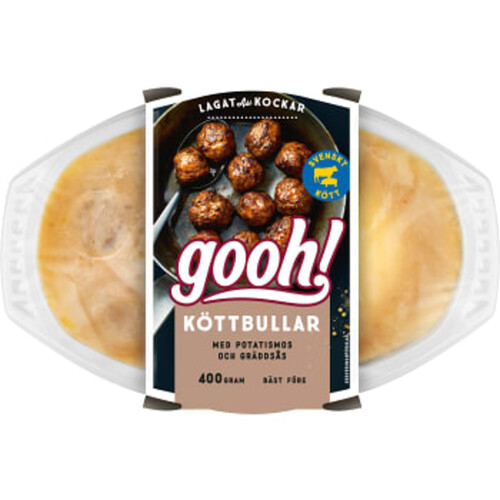 Köttbullar med Potatismos och Gräddsås 400g Gooh