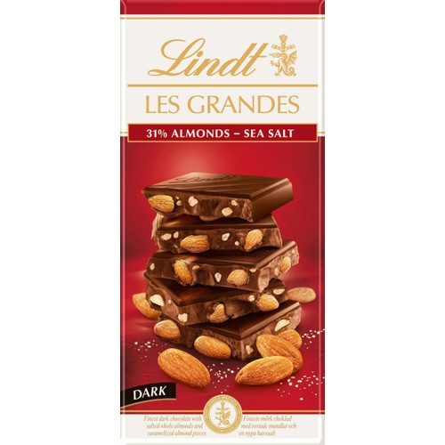 Chokladkaka LES GRANDES Mandel Havssalt Mörk 150g Lindt