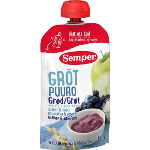 Gröt blåbär & äpple 120g Semper
